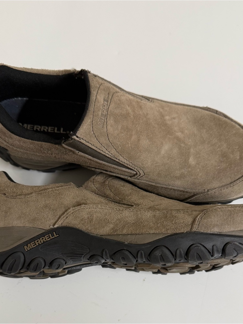 Merrell Men's Suede Slip-On Loafers in Taupe - Picture 2 of 7